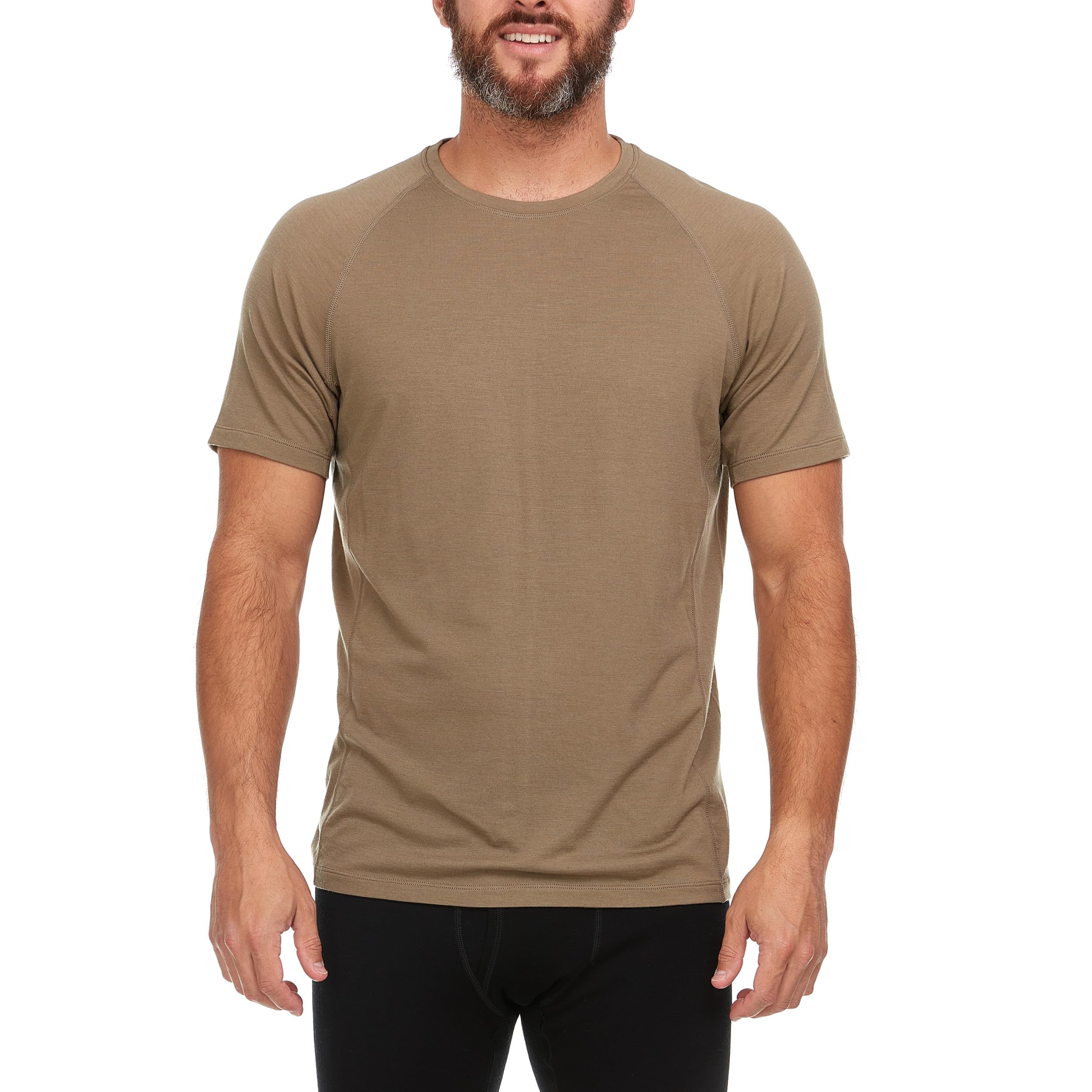 Merino Wool Mens Micro Weight Raglan T-Shirt Short Sleeve Athletic Shirt
