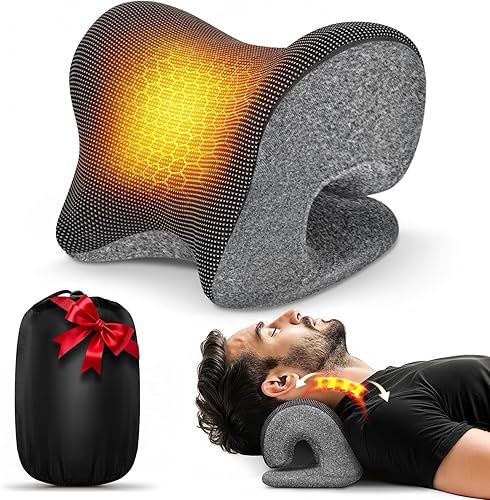 Estirador de cuello magnético de grafeno para aliviar el dolor más profundo, almohadilla de calentamiento instantáneo, almohada de dispositivo de