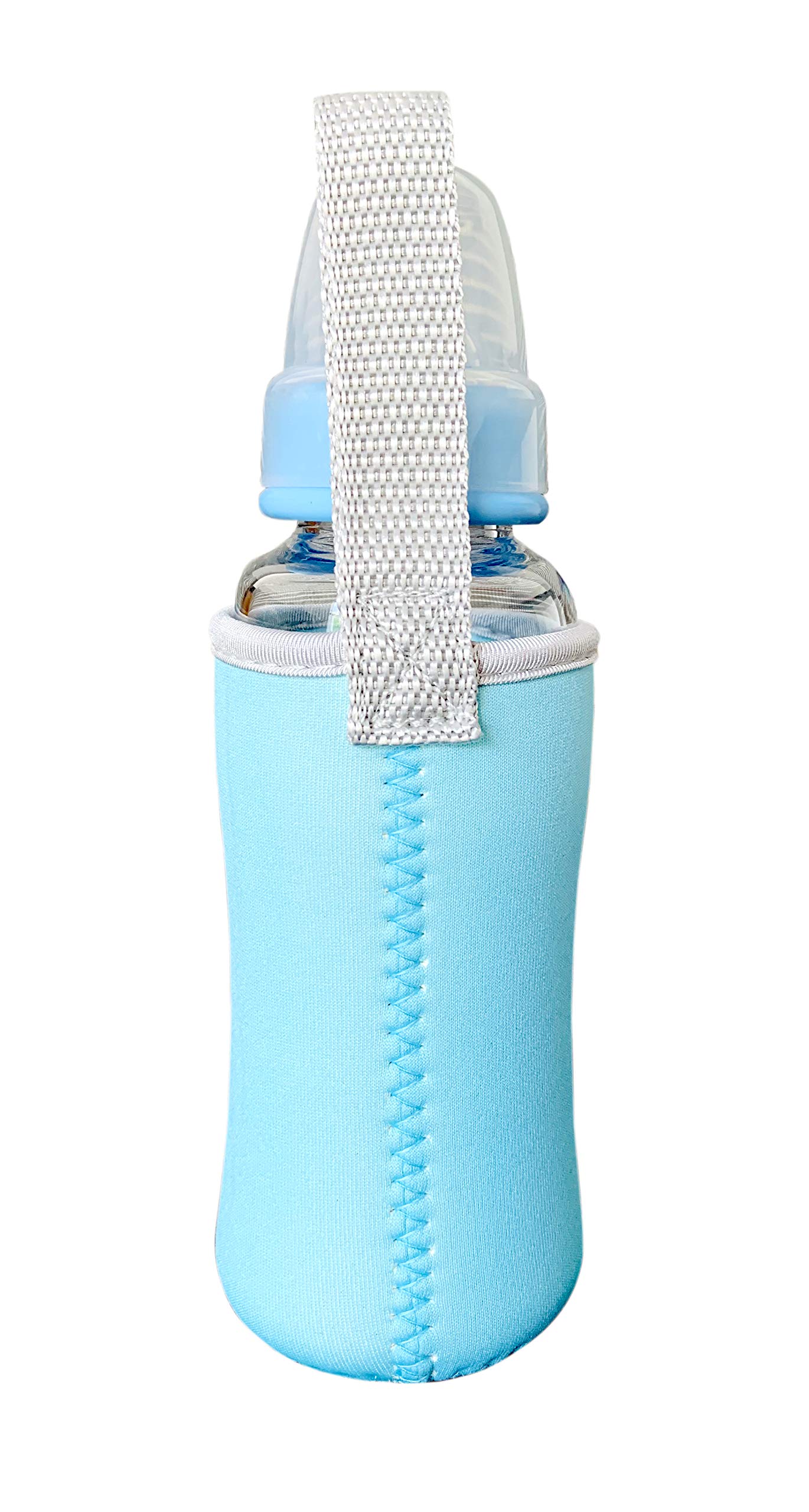 THE LITTLE LOOKERS Baby Feeding Bottle Cover with Easy to Hold Strap | Narrow Neck Soft Plush Stretchable Baby Feeding Bottle Tote Bag Cover Pack of 2 (Multicolor 120ml, 150ml, 200ml) - Image 6 thumbnail