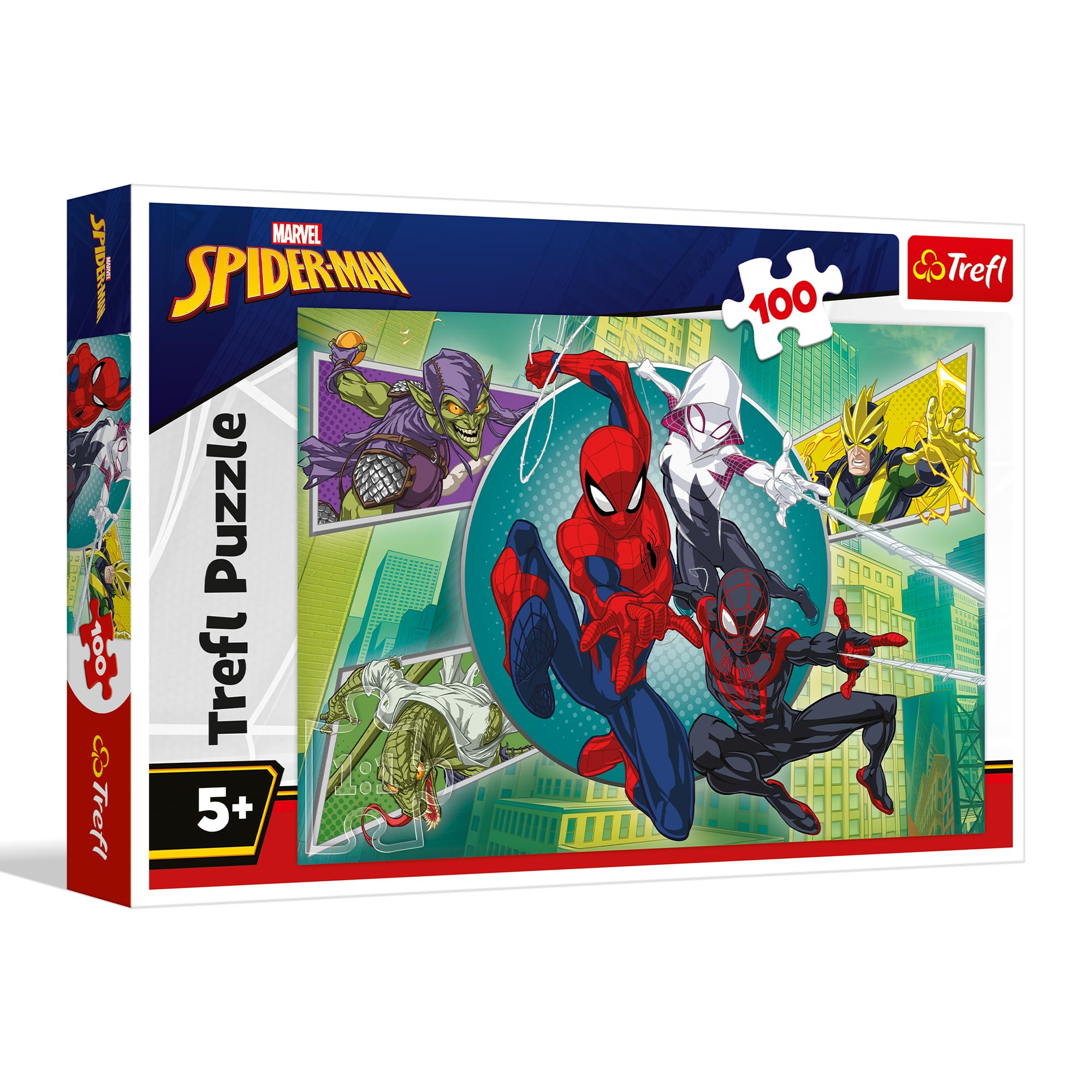 Trefl - Spiderman, Pajęcza Maska - Puzzle 100 Elementów - Kolorowa Układanka z Bohaterami Bajki, dla Dzieci od 5 lat