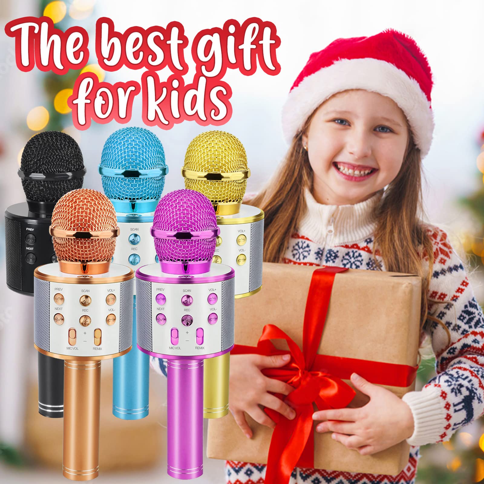 Regalos para niños y niñas de 6, 7, 8, 9, 10 y 11 años, micrófono de karaoke para niños, juguetes populares para niños de 5 a 12 años, regalos de Navidad y cumpleaños para niños pequeños, 7