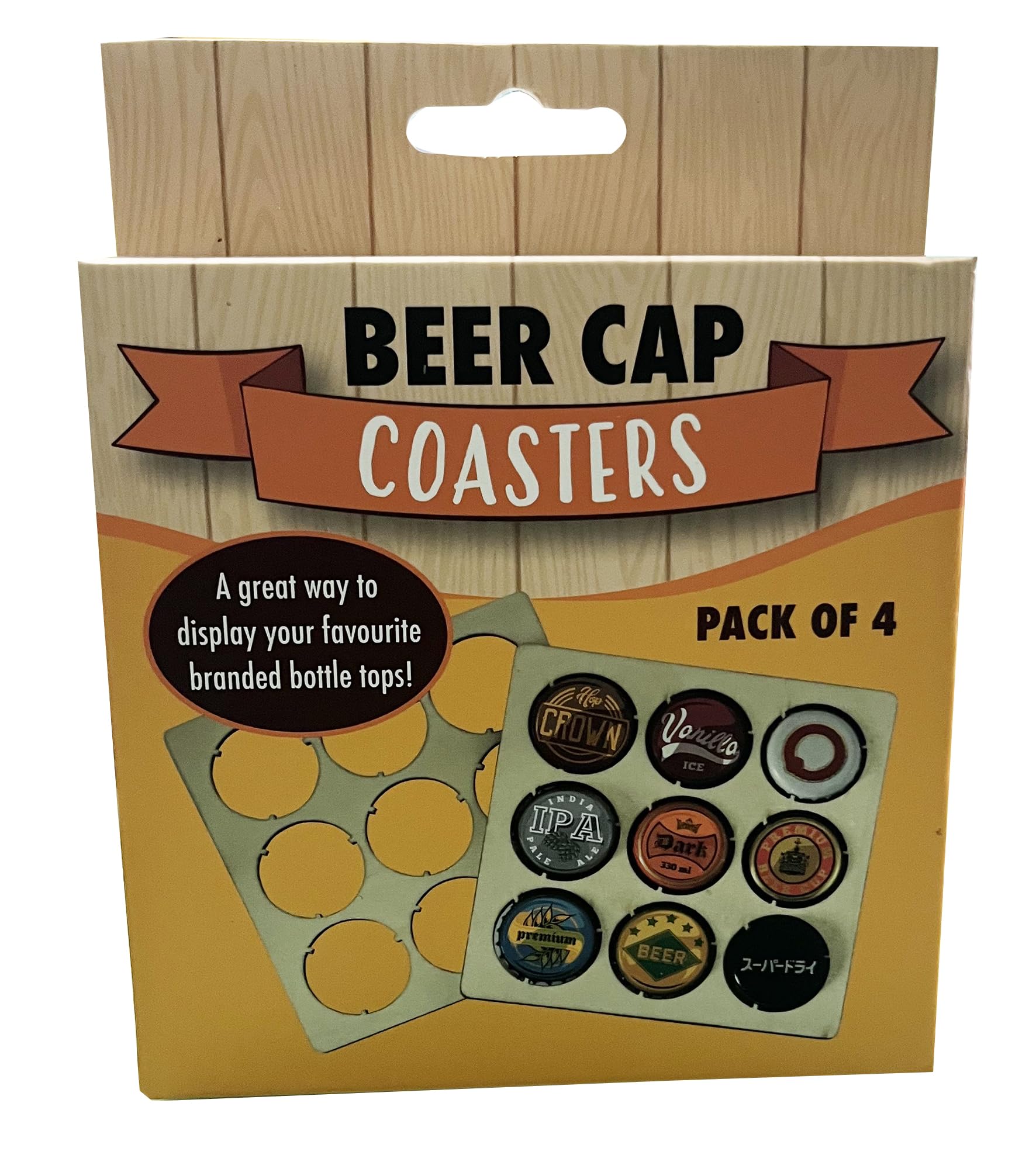 Diabolical Gifts DP1300 Beer Cap Coasters - Bottle Cap Gifts for Dads, Men & Bar Gadgets