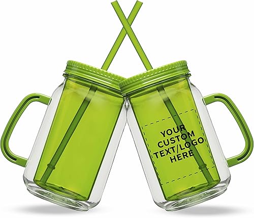 Miniatura 7 de Tarros personalizados con pajilla, 17 onzas, juego de 10, paquete personalizado a granel, tarros de vidrio para avena durante la noche, dulces,