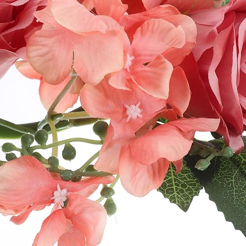 Miniatura 3 de BESPORTBLE Anillos florales para velas, coronas de rosas artificiales, corona de velas para pilares de primavera, 3 pulgadas7.9 in, 3 piezas