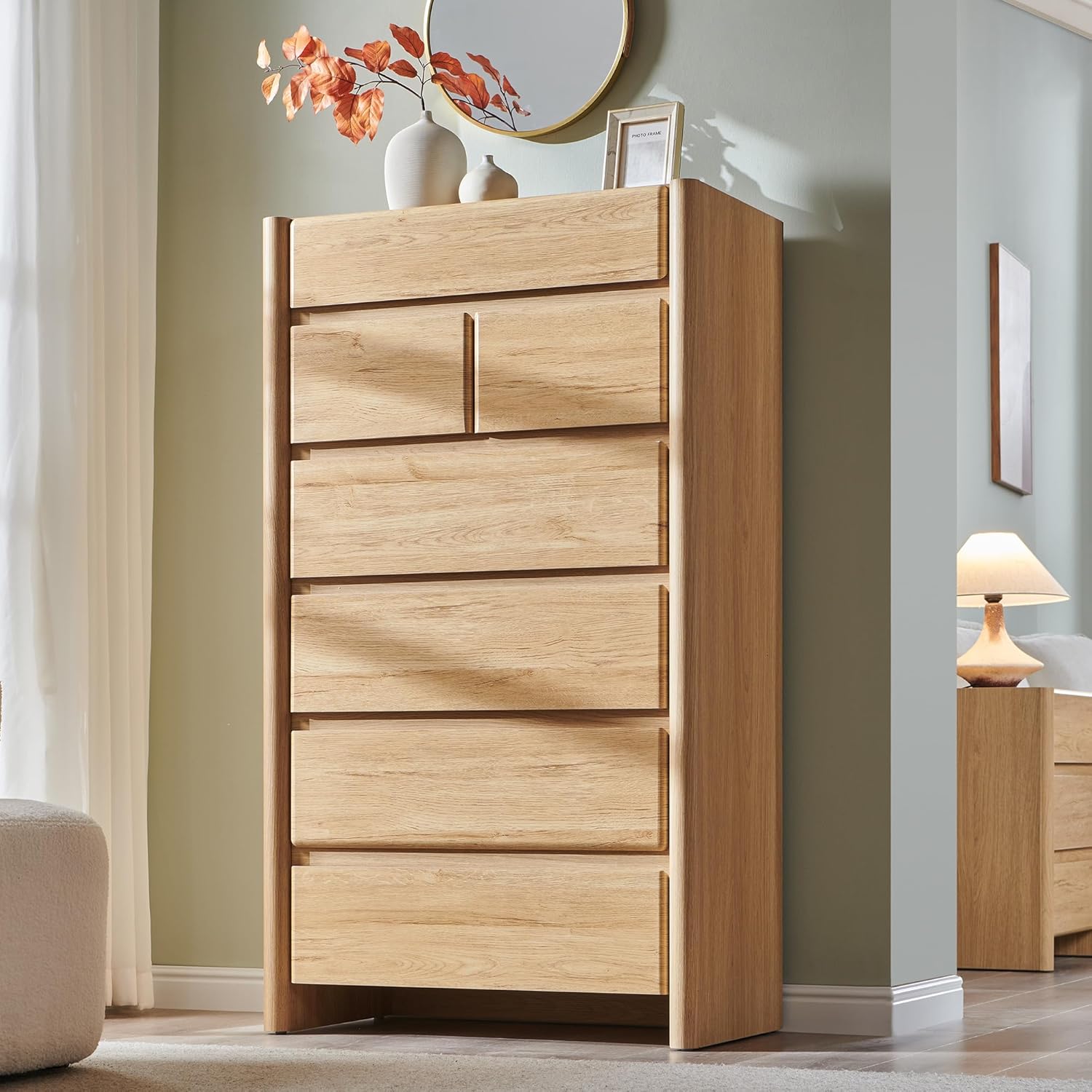 Modern 7 Drawers Dresser for Bedroom, 54.7" Tall Large Dresser & Chests of Drawers ...