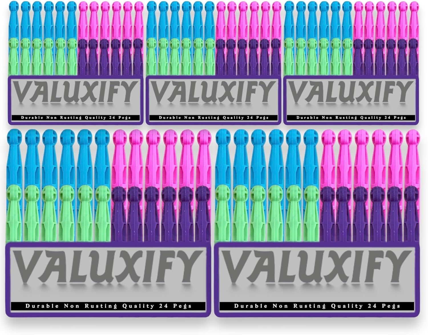 120x Plastic Dolly Pegs For Washing Line Heavy Duty Dolly Washing