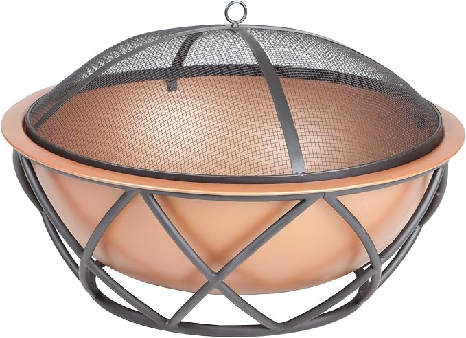 Amazon.com : Fire Sense 62241 Fire Pit Barzelonia Copper-Look Wood ...