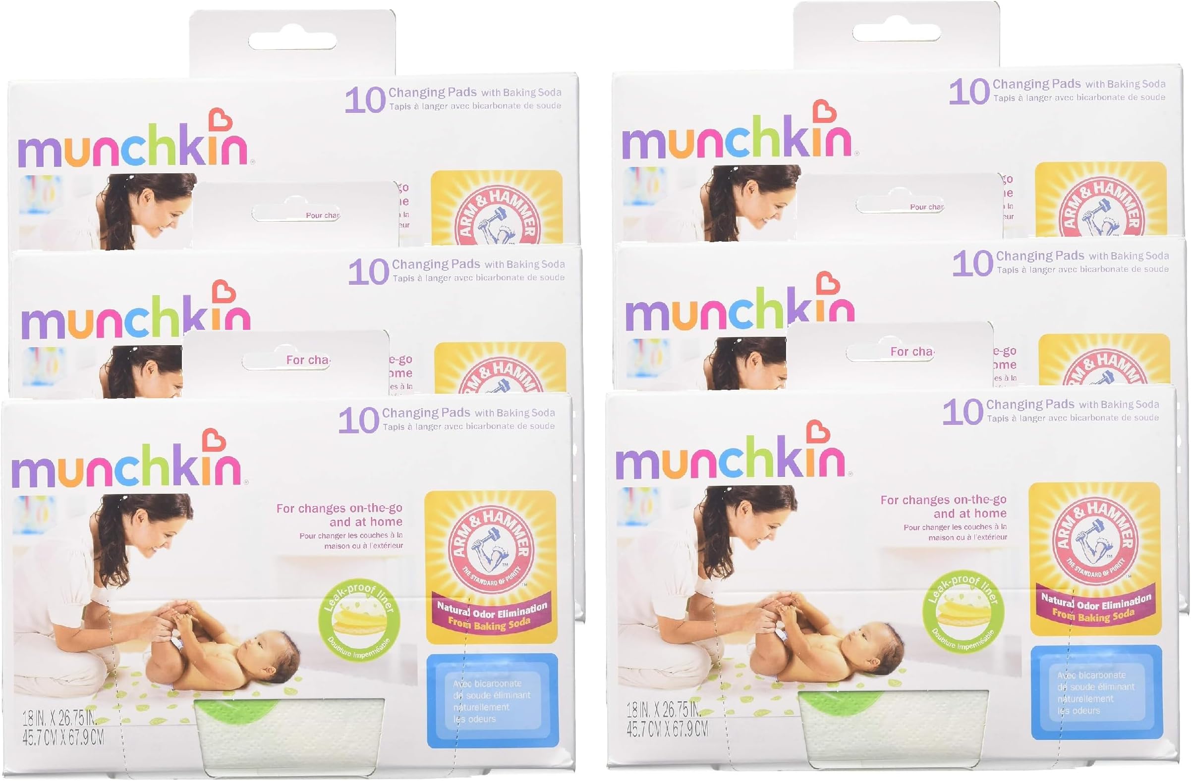 Munchkin Arm & Hammer Disposable Changing Pad 30 Pack Baby