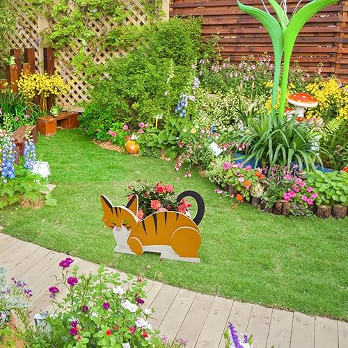 Miniatura 10 de seOSTO Macetas para perros para plantas al aire libre, 13.4 x 9.5 pulgadas, macetas de jardinería de flores de animales para jardín, contenedor de