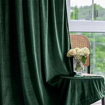 Curtainking Velvet Blackout Curtains Christmas Curtains 84 Inches Length Thermal Insulated Soft Drapes For Bedroom Living Room Rod Pocket Window