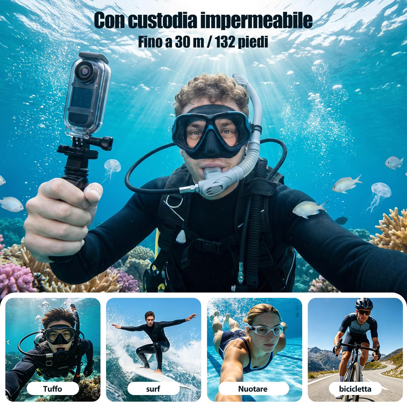 AIKER 4k Mini Action Cam,Pro Nuovo Wifi Body Cam Magnetica Indossabile-Immagini HD/Eis 6 Assi/Custodia Di Ricarica 1600mah/ 7h Autonomia /40m Impermeabile /150° Grandangolo Dashcam Moto