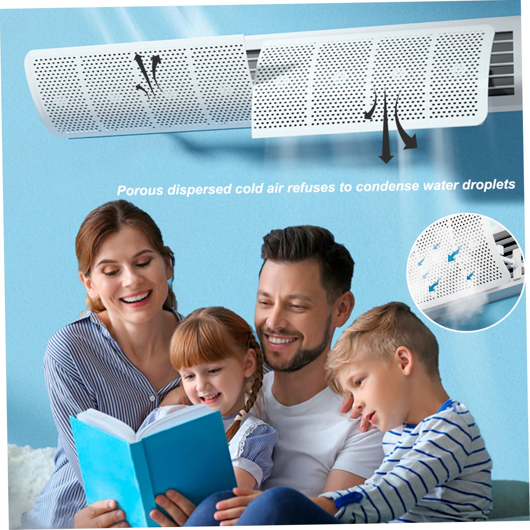 Cubierta de ventilación ajustable, accesorio de ventilación de CA de 8 pulgadas para aire acondicionado central, bloqueador de viento directo, control eficiente del flujo de aire para el hogar y la