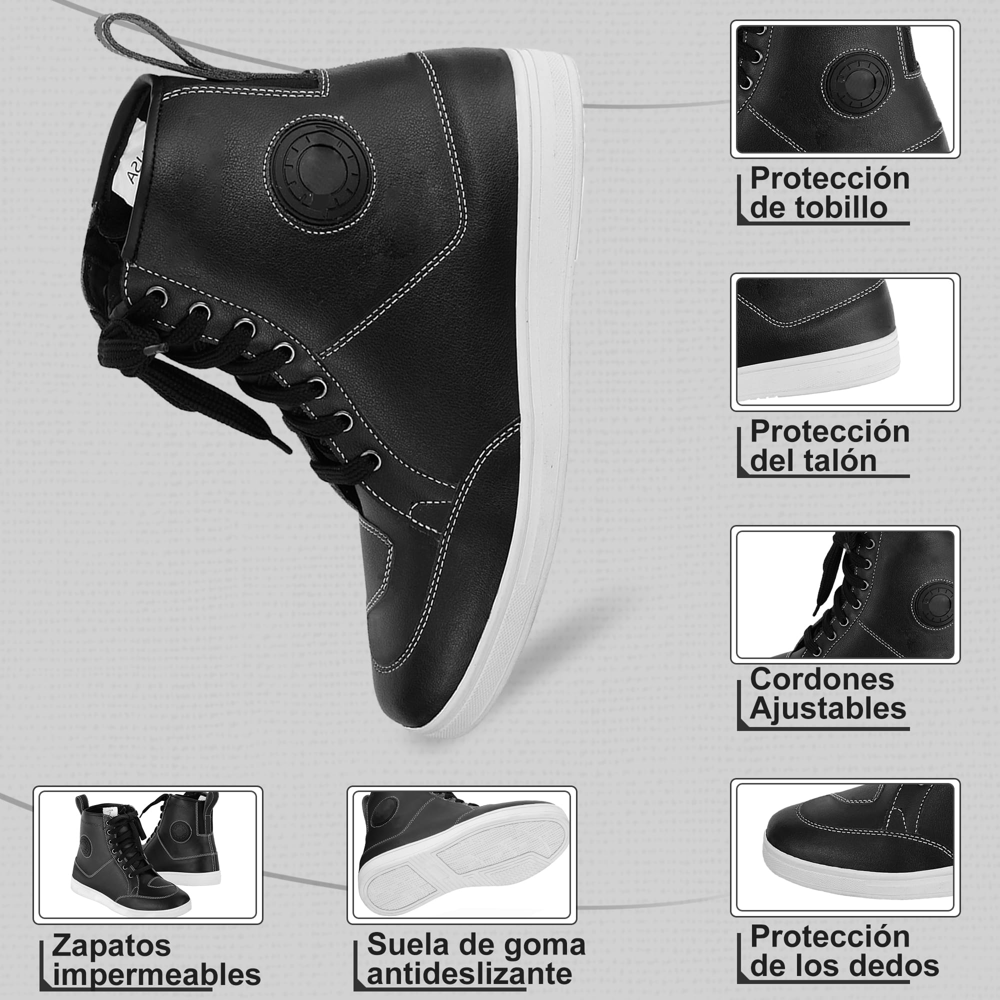 Botas de moto para hombre transpirables reforzadas ligeras para aventura y turismo con protección para el tobillo