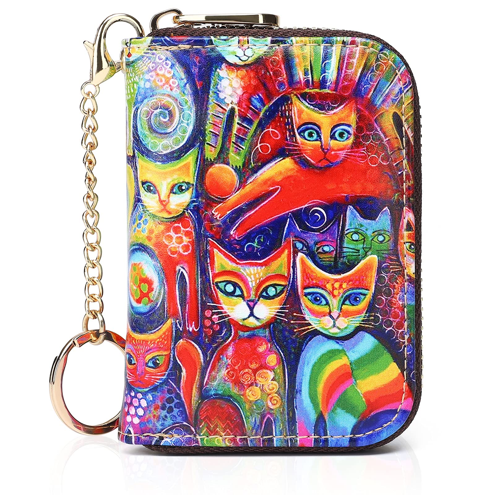 RFID Credit Card Holder Wallets for Women Leather Zipper Card Case for Ladies Girls/Gift Boxï¼Ë†061ï¼â€°