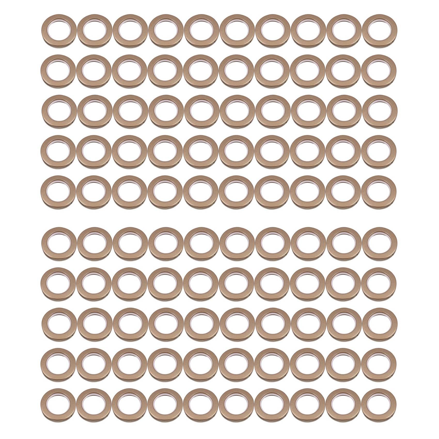 Hndhbfgrt 100 Pack Curtain Grommet, Inner Diameter 43mm Curtain Eyelet Rings Nanoscale Low Noise Roman Ring (Coffee)