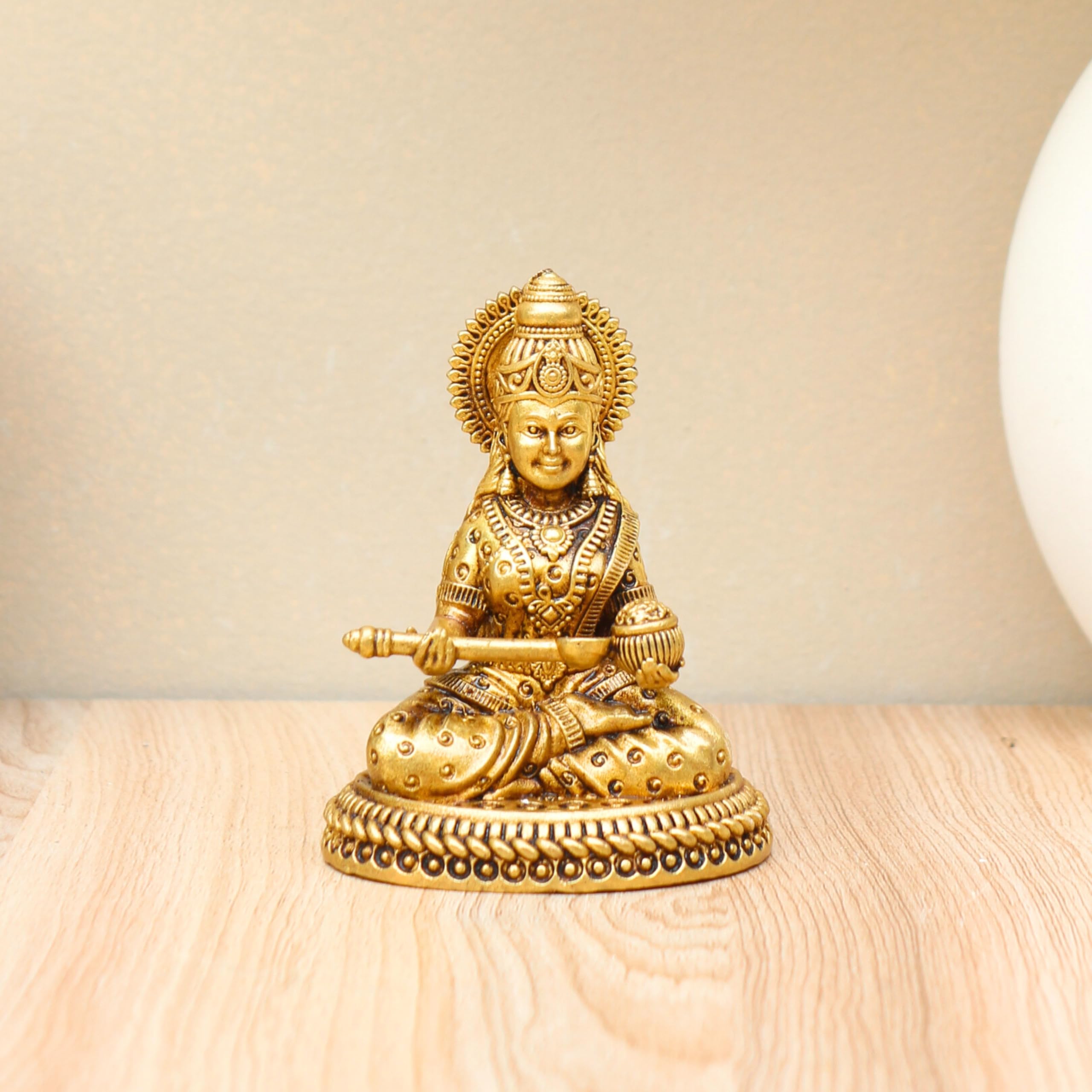 100% Brass Devi Annapurna Idol | Goddess of Food & Nourishment | Handcrafted Brass Annapurna MATA Murti for Home |-image-30