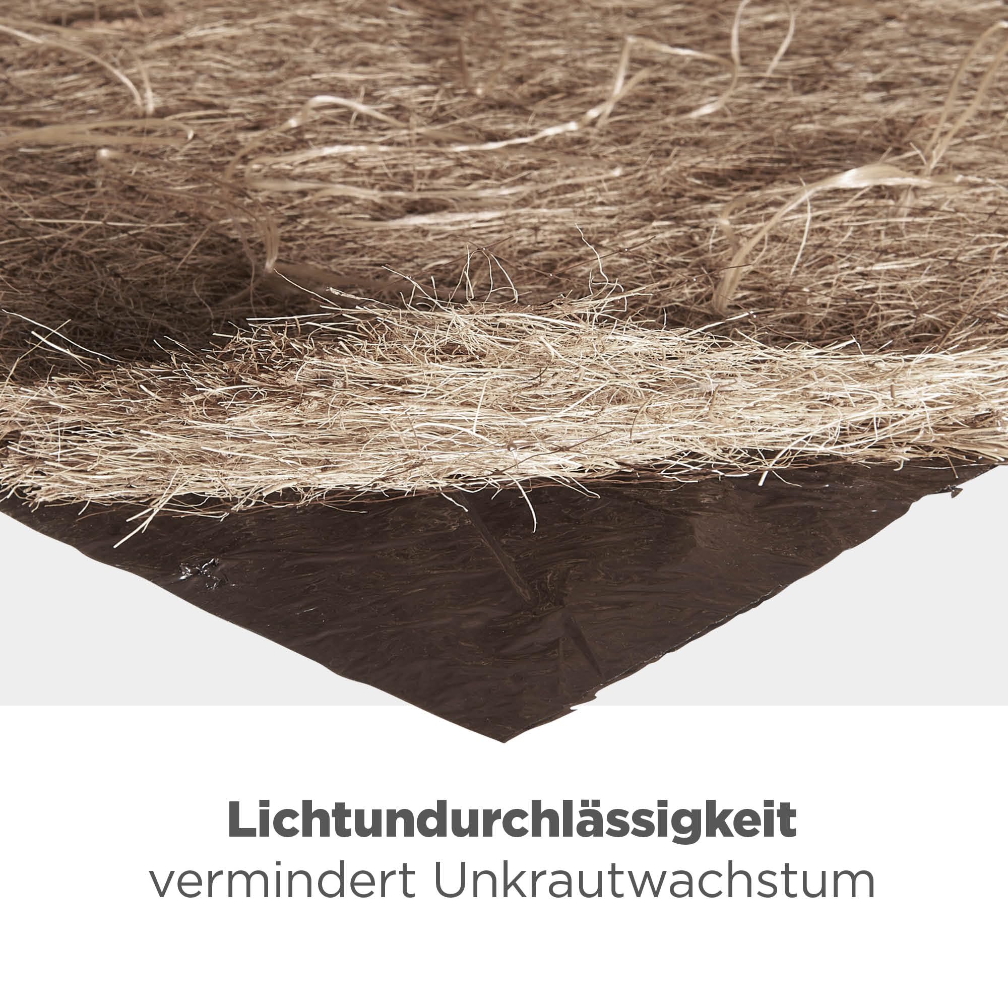 blizz-z Mulchmatte mit Kokos und Unkrautschutzfolie 1,20 m x 30 m (1 Rolle) | Böschungsmatte, Erosionsschutz, Winterschutz für Grünflächen, 2-lagig, Stärke 530 g/m² - Made in Germany