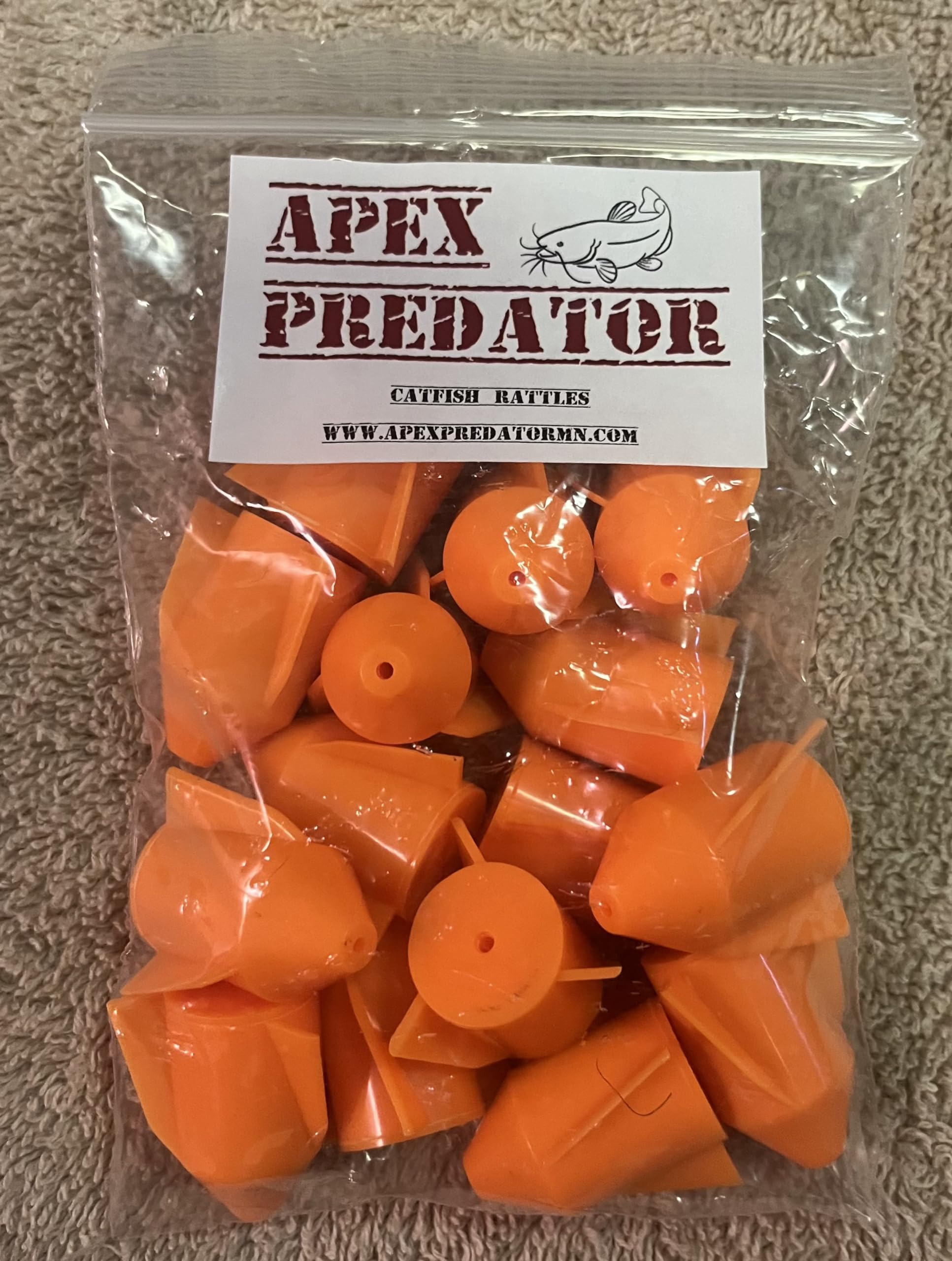 Apex Predator Catfish Rocket Rattles Pack of 15 (Orange)
