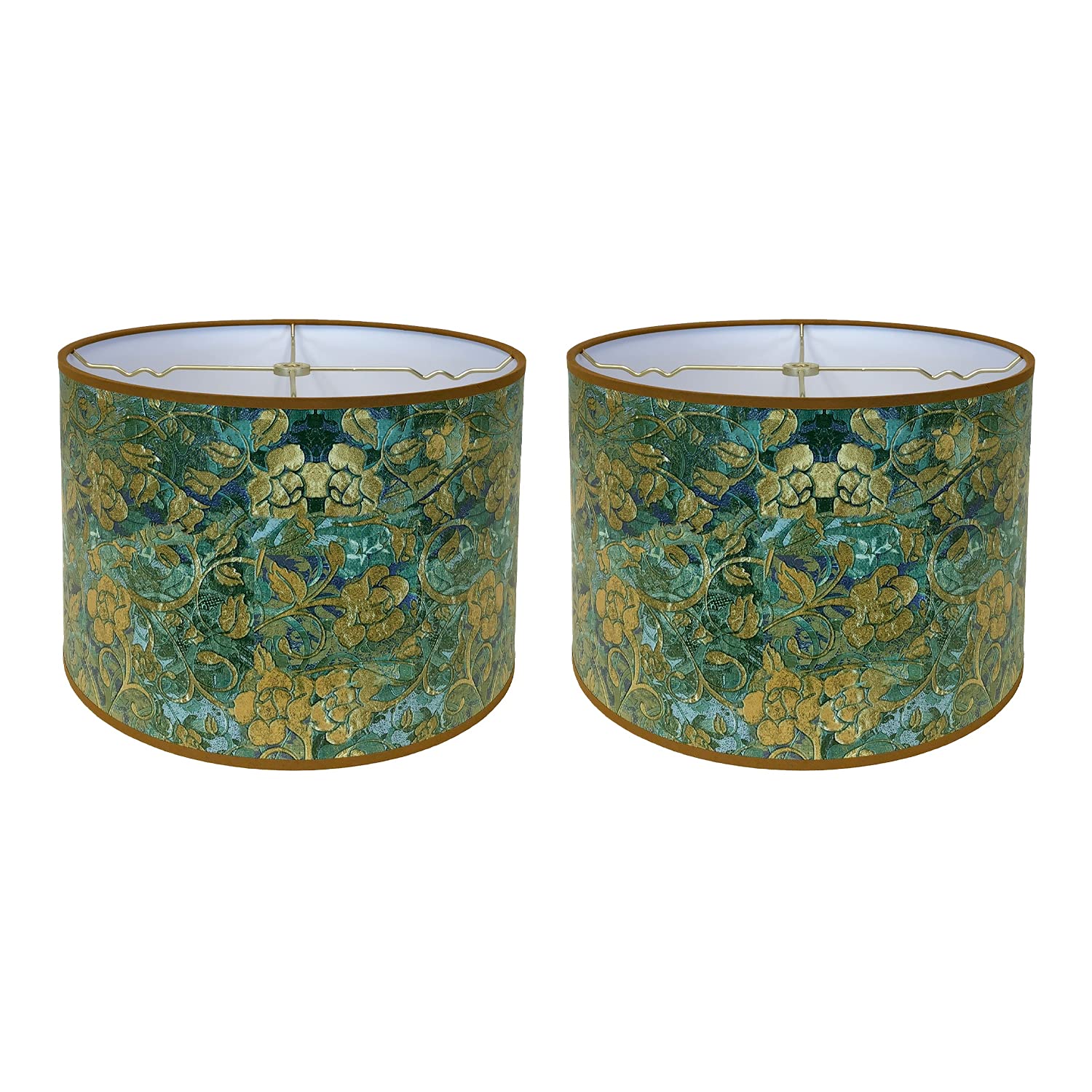 Royal Designs, Inc. Trendy Decorative Handmade Lamp Shade, Made in USA, 12in, HBC-8071-12-2, Golden Poppy - 2 Pk