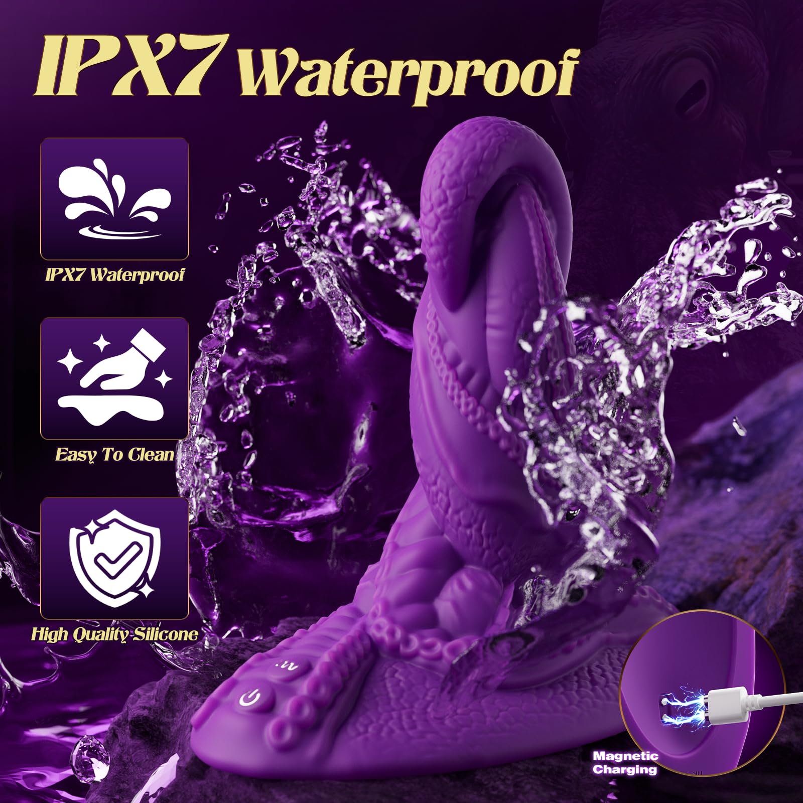 Consoladores monstruo Vibrador Máquina sexual - Siéntate y viaja Consolador de fantasía 9+9 modos de vibración para mujeres Vibrador de próstata para hombres