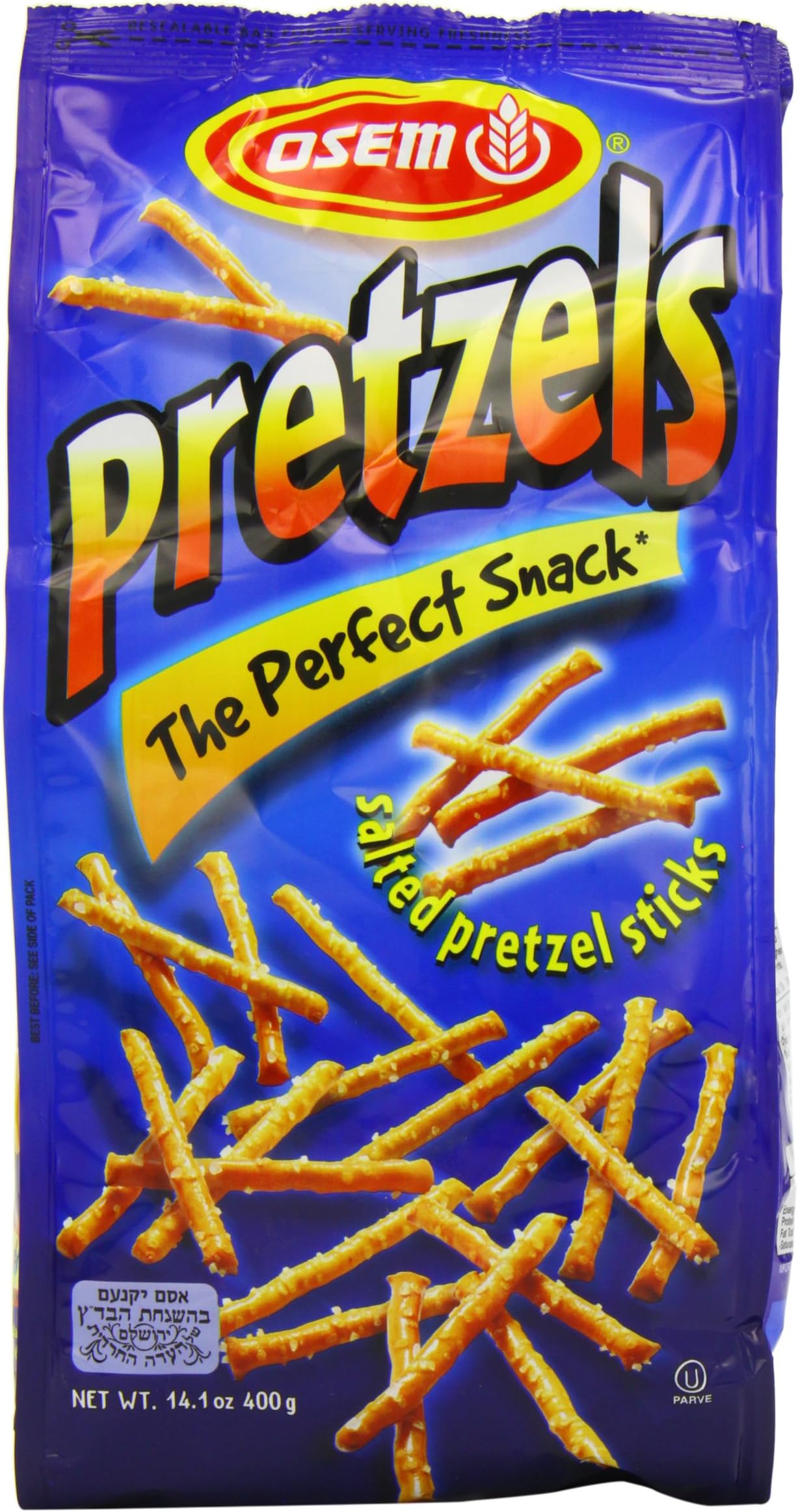Osem Salted Pretzel Sticks 400 g (Pack of 12)