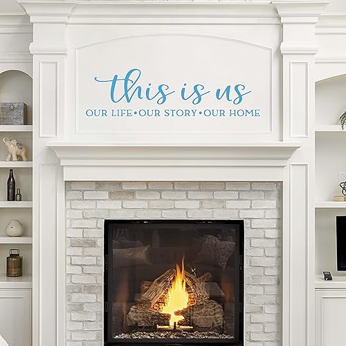 Adhesivo decorativo de pared This is Us Calcomanías para sala de estar Adhesivo de pared familiar Azul claro