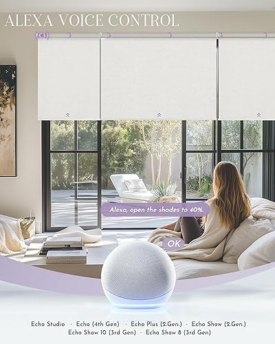 Miniatura 3 de Graywind Persianas enrollables inteligentes compatibles con Alexa Google, persianas motorizadas de tamaño personalizado para ventanas (serie de
