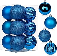 Vista 61 de 30 piezas de adornos de bola de árbol de Navidad irrompibles negros para decoración navideña