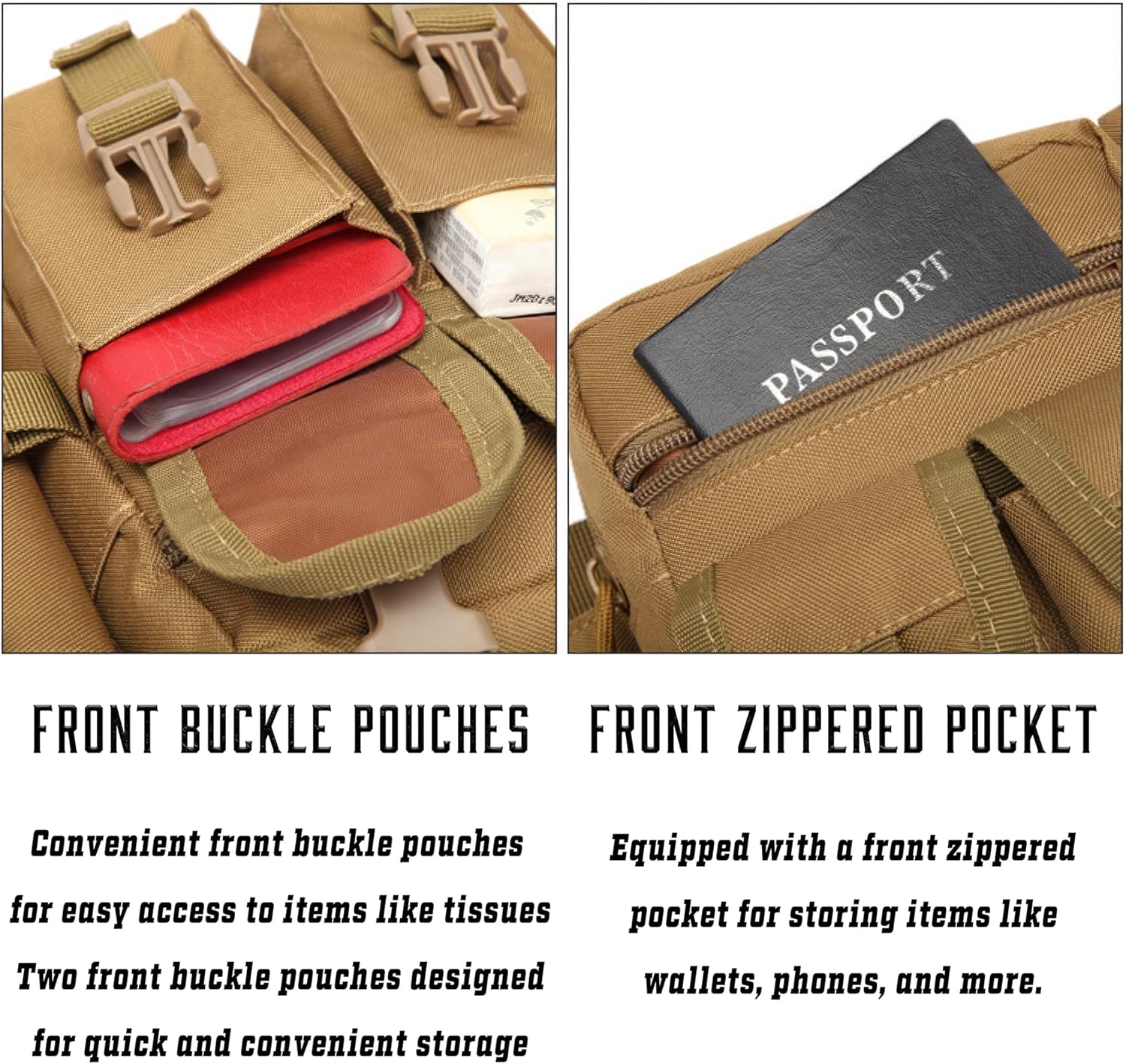 Tactical Waist Pack with Water Bottle Holder Versatile and Waterproof Military Fanny Pack Utility Belt for Outdoor Hiking Camping Fishing (Camo) - Image 6