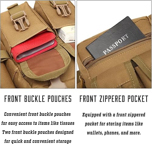 Miniatura 6 de Riñonera táctica con soporte para botella de agua, versátil e impermeable, riñonera militar, cinturón de utilidad para senderismo al aire libre,