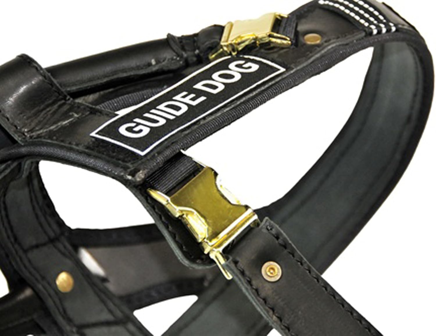Dean & Tyler Leather Guide Dog Harness, Medium, Black