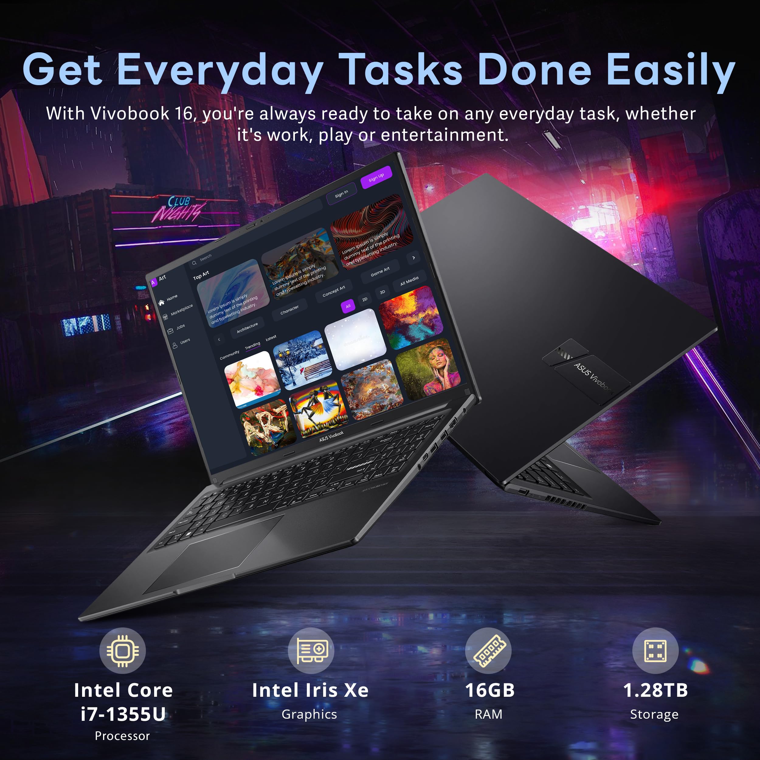 ASUS Vivobook X1704V/i7-1355U/16・512G大画面 ASUS Vivobook 16
