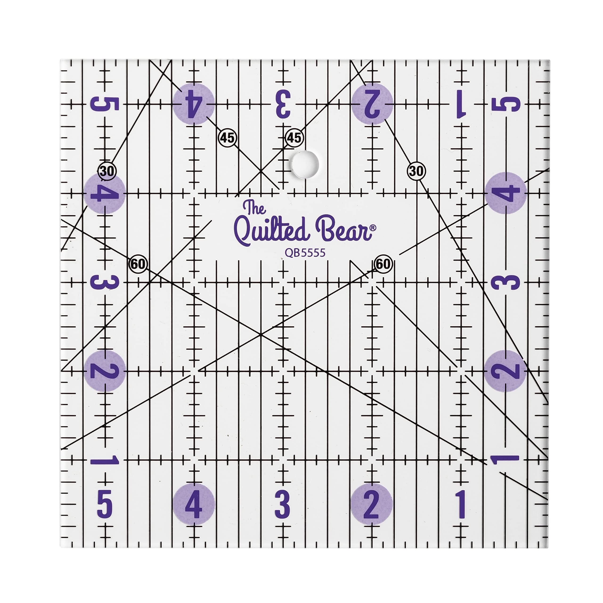 The Quilted Bear Quilting Rulers, Transparent Acrylic Non-Slip Quilting & Sewing Ruler with Precise Black Lines & 30