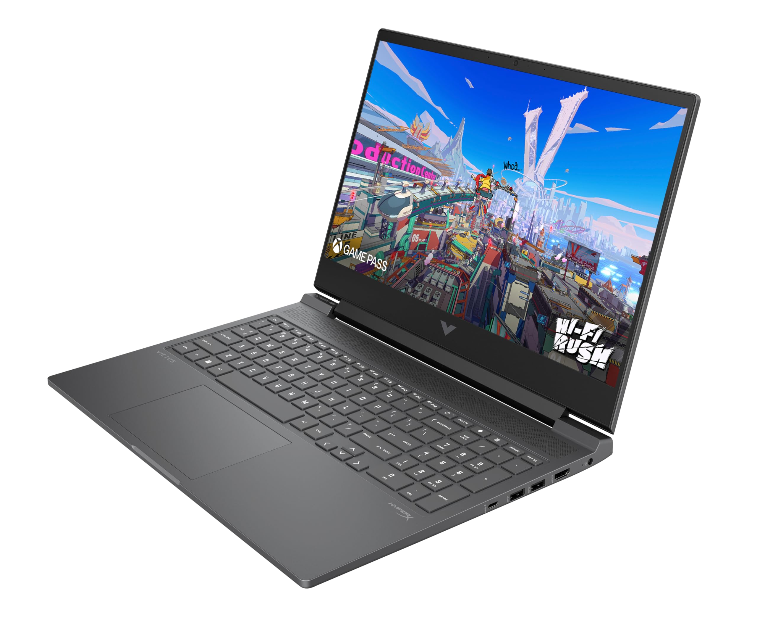 HP Victus 16-r1000sf Laptop do gier 16" FHD IPS 144 Hz, laptop dla graczy (Intel Core i7-14650HX, 16 GB RAM, SSD 512 GB, Nvidia GeForce RTX 4070 8GB, Windows 11), szary laptop, AZERTY