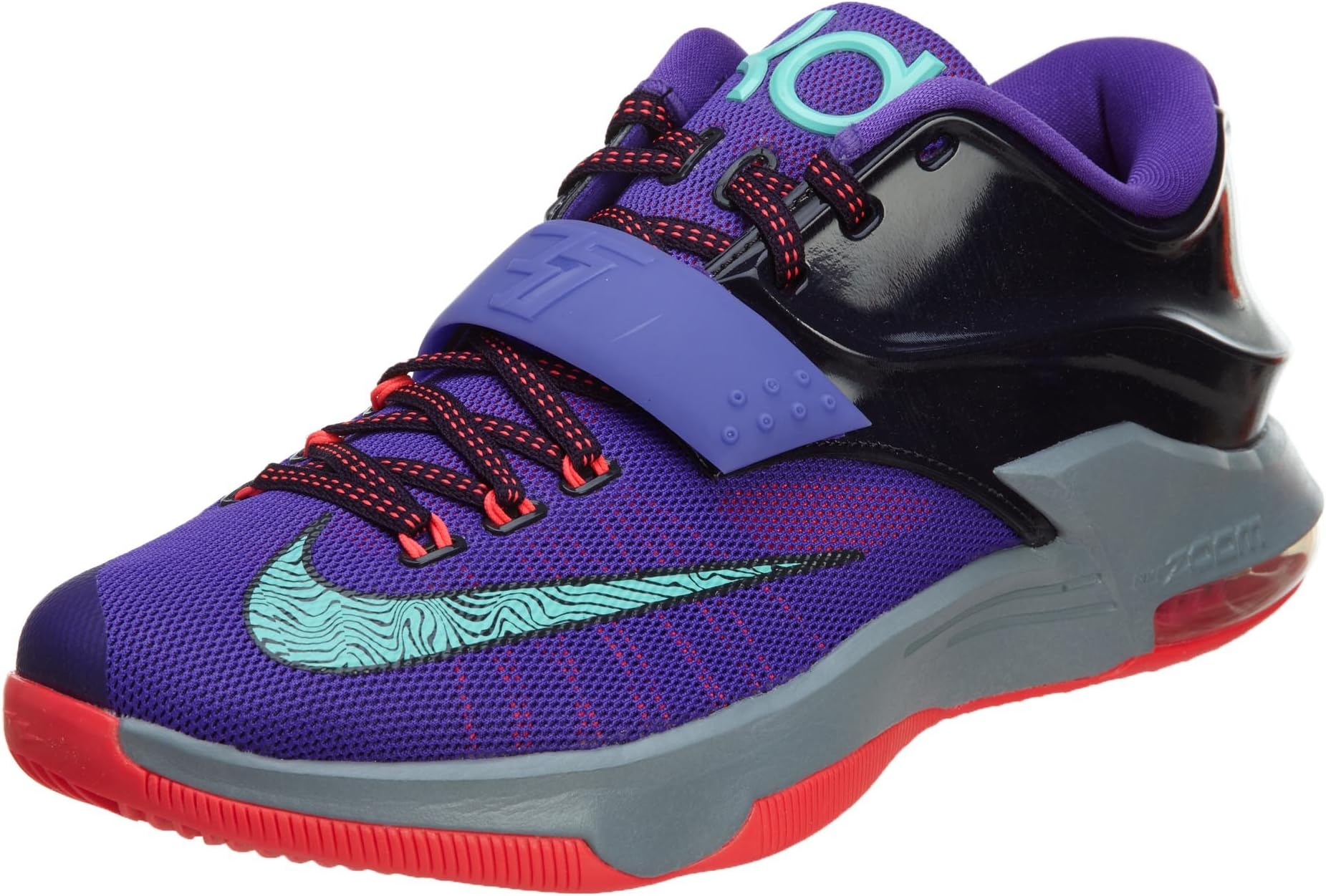 NIKE KD VII Lightning 537" Mens Basketball Shoes 653996-535 Court Purple Bleached Turquoise-Hyper Grape-Crimson 12 M US