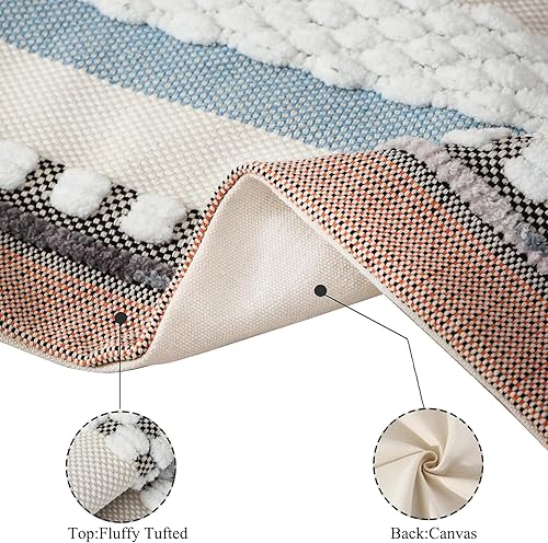 Miniatura 3 de Tosleo - Fundas de almohada decorativas de estilo bohemio con capuchino para sofá, juego de 2, fundas de almohada decorativas a rayas, acento de