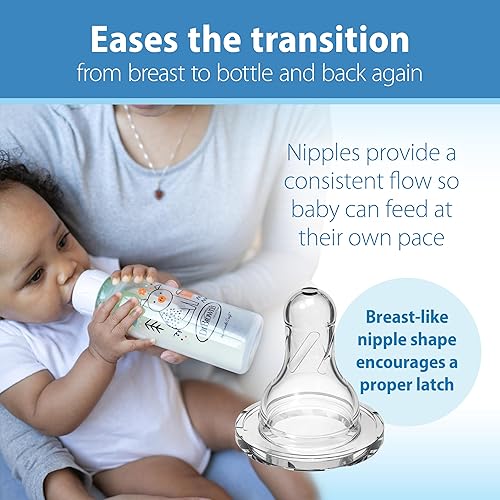 Miniatura 4 de Dr. Brown's Natural Flow Anti-Colic Options+ Biberón estrecho Bear & Owl, 8 oz8.5 fl oz, con boquilla de flujo lento nivel 1, libre de BPA, 0.0 ft+,