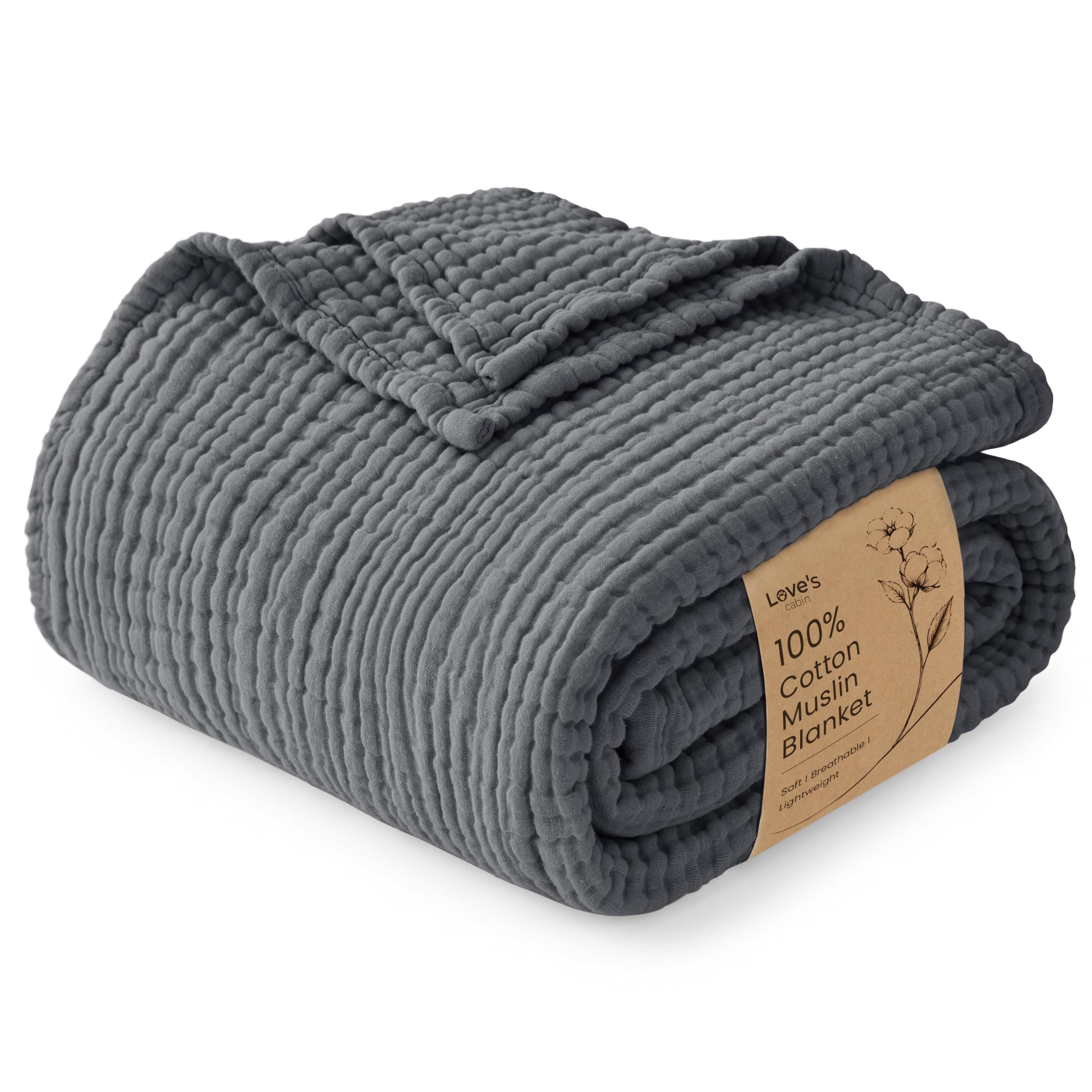 Amazon.com: Love's cabin 100% Cotton Muslin Blanket Queen Size for