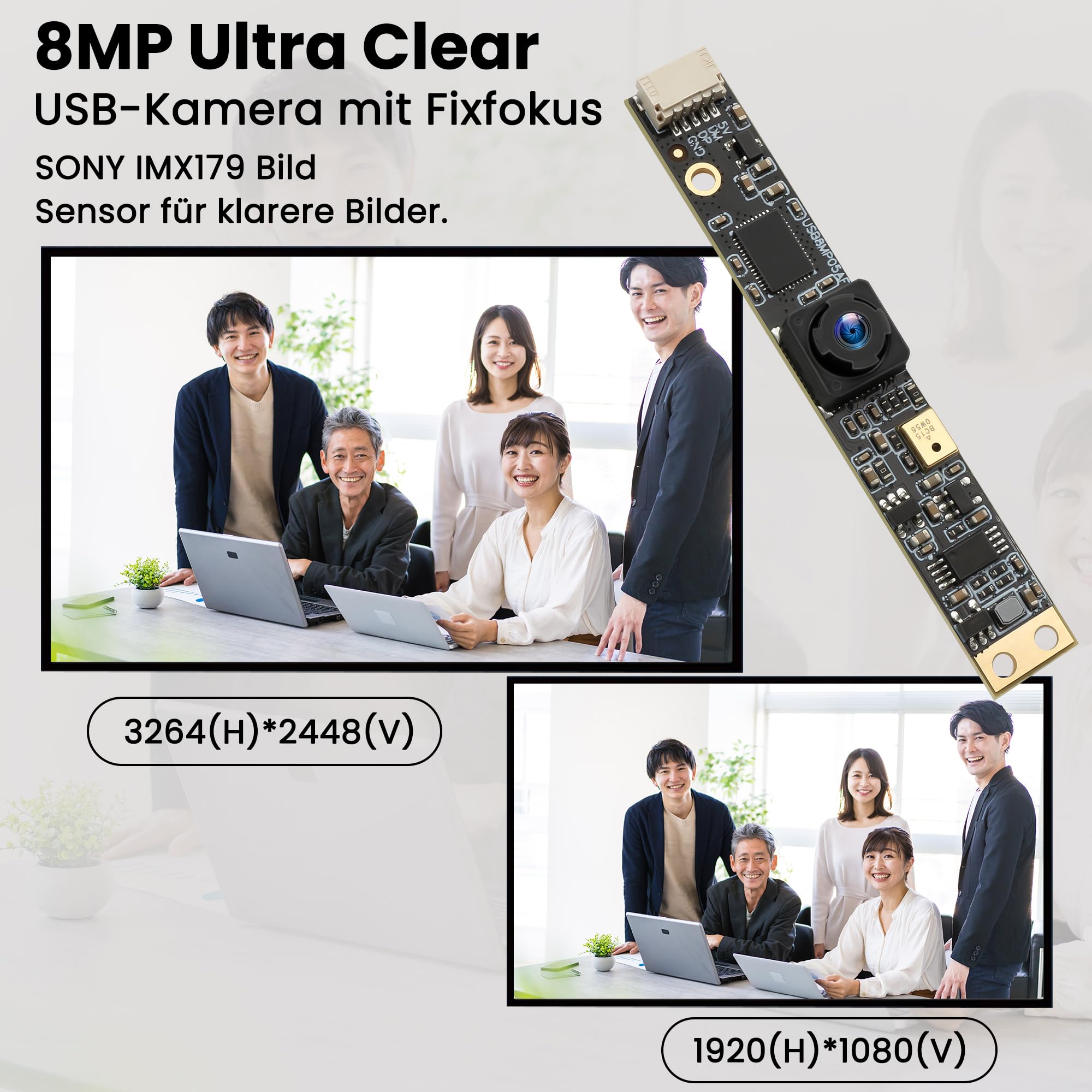 G Module de caméra USB 8 MP avec microphone grand angle caméra PC pour ordinateur 4K Lightburn Caméra pour gravure laser Mini bande Objectif fixe Webcam CCTV USB Caméra de surveillance pour Raspberry