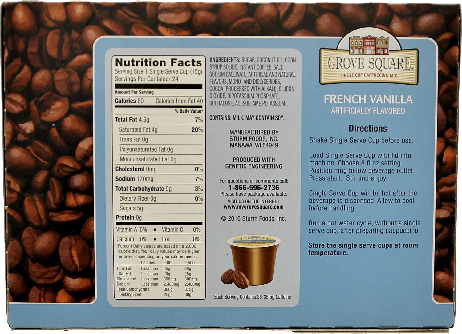 Grove Square Cappuccino, French Vanilla 
