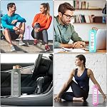 PROBTTL 32 Bouteille d'eau en verre de Borosilicate Oz avec marqueur de temps Rappels, fuite preuve réutilisable BPA Bouteille d'eau Motivation Gratuite avec Manche en silicone et Couvercle en bambou (Olive)