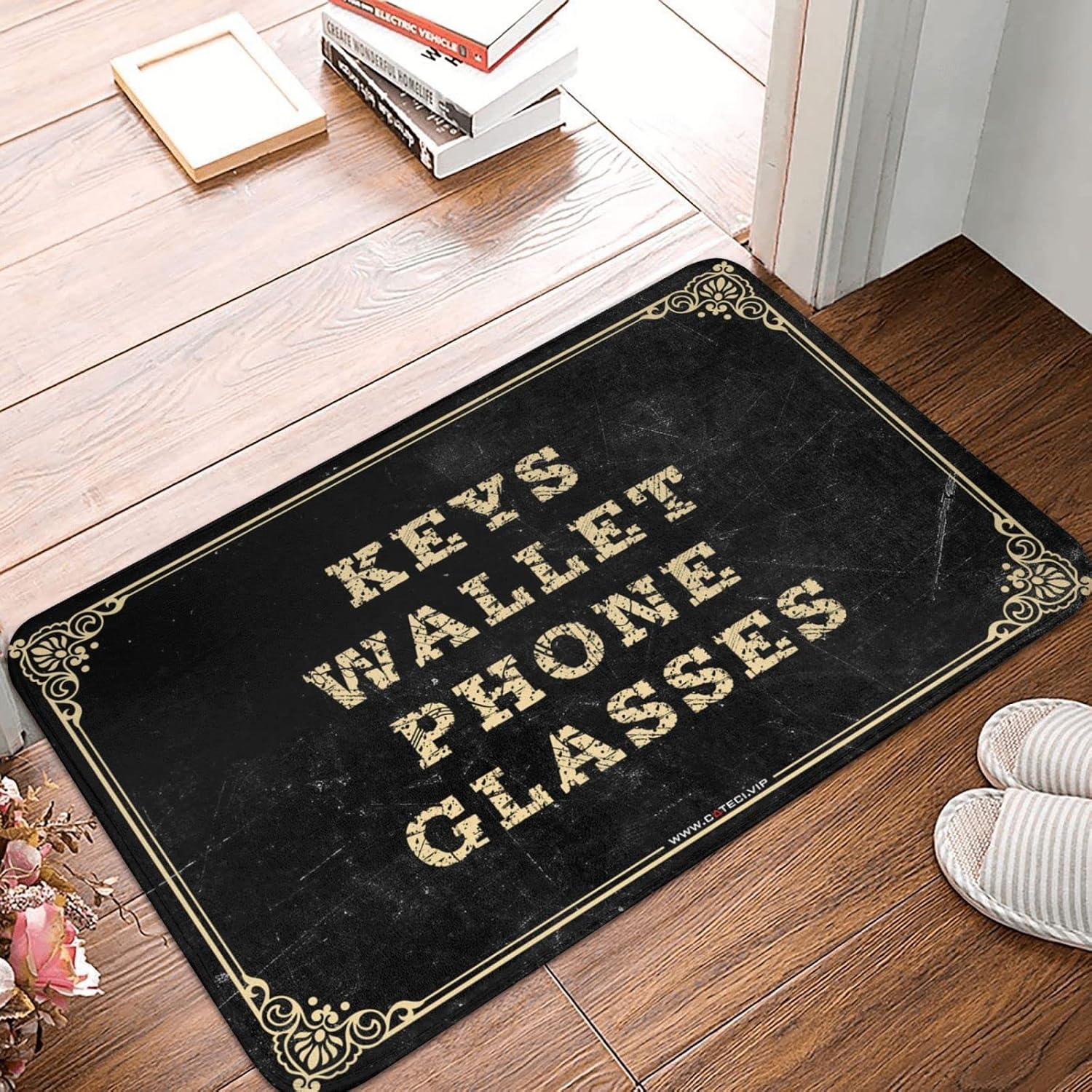 Home Bar Decor Keys Wallet Phone Glasses Rug Outdoor Runner Rug Indoor Door Mats for Home(50X80CM)