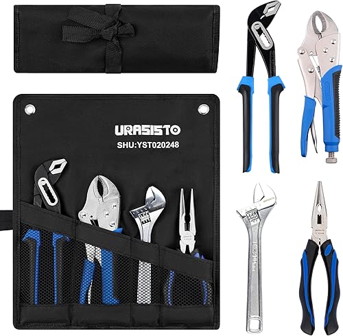 Miniatura 8 de Kit de herramientas de mantenimiento del hogar de 6 piezas para hombres, incluye junta de ranura, nariz larga, corte diagonal, alicates de bloqueo,