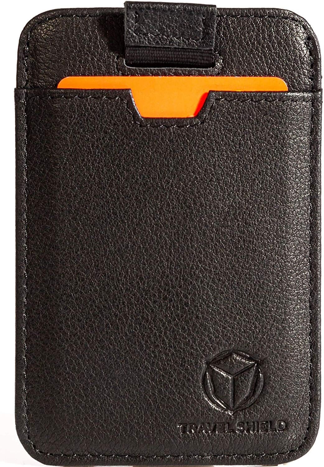 Card Wallet | RFID Card Protector with Secure Anti Scan Lining, Prevents Contactless Card Fraud - Genuine Leather - Ultra Slim Minimalist Wallet - Holds 7 Credit Cards + Cash - + Gift Box