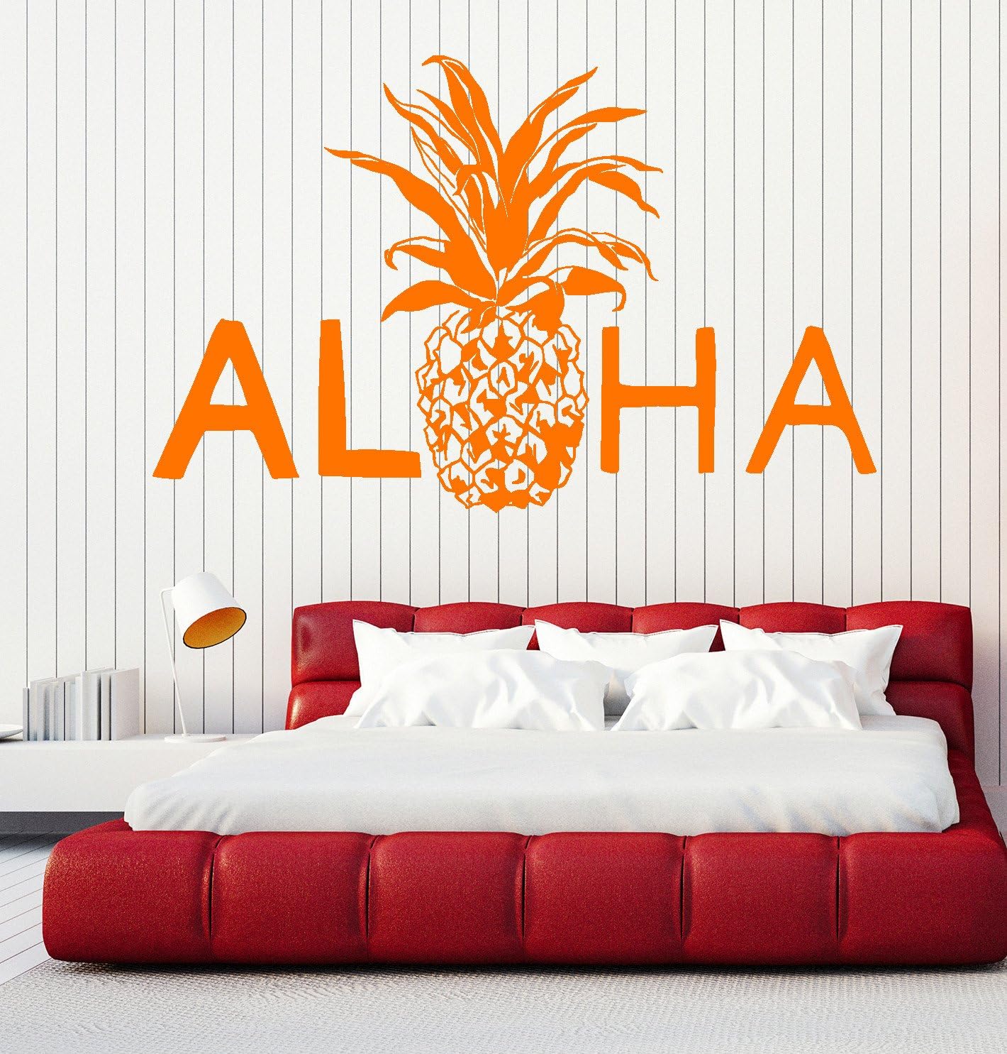 WallStickers4ever Vinyl Wall Decal Aloha Pineapple Hawaii Hawaiian Stickers Murals Large Decor (ig4699) Orange