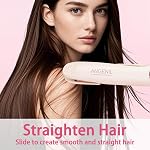 ANGENIL Pro Twist Flat Iron Hair Straightener and Curler 2 in 1, Dual Voltage Ceramic Straightener Flat Iron with Silicone Heat Resistant Mat Pouch, 11 Level Temp, 20S Fast Heating for All Hair Types