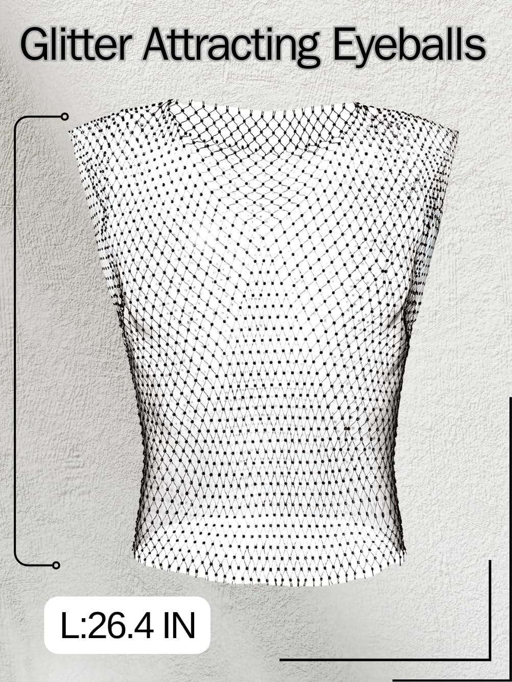 Kaei&Shi Rhinestone Mens Tank Tops Sheer Mesh See Through Fishnet Sparkly Rave Outfit Festival Crop Men Shirt Sexy Club Party - Image 6
