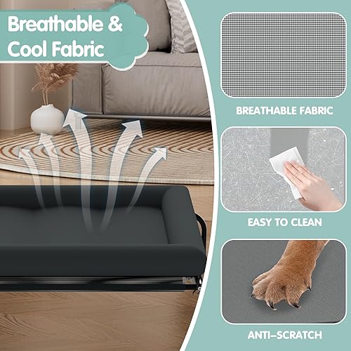 Miniatura 3 de Cama elevada para perros refrescantes, camas impermeables para perros grandes, medianos y pequeños, cama elevada para perros con malla transpirable,