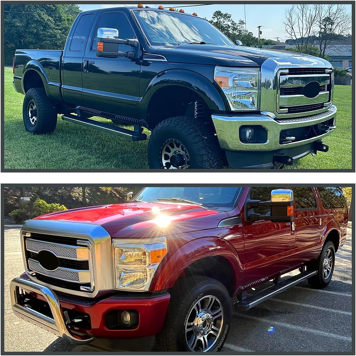 SPEC-D TUNING Chrome Headlights Compatible with 2011-2016 Ford F250 F350 F450 F550 Super Duty L+R Pair Head Light Lamp Assembly