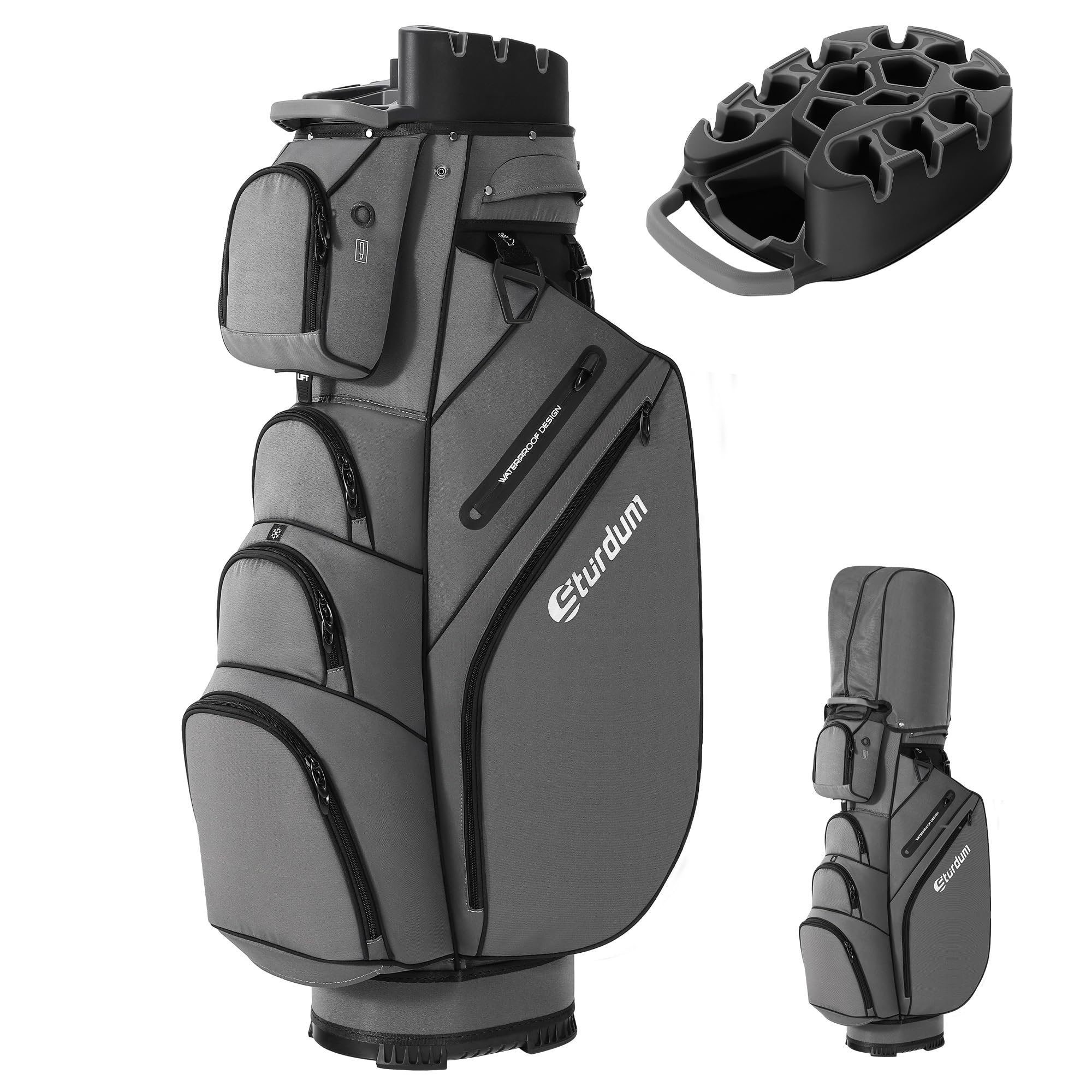 14-Way T-Lock Golf Cart Bag with Rigid Inner Shell